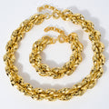 Overseas Jewelry Twist Geometric Comb Knot Wrap Cutout Premium Light Luxury Personality Fashionable Necklace Bracelet Set