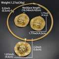 EU/US Import Retro Gold Metal Round Sunflower Cutout Lace Versatile Necklace Earrings Set 2-Pc Set