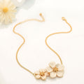 EU/US Import Accessory Elegant Colorful Droplet Oil Flower Pendant Necklace Fresh Sweet Petal Clavicle Chain Necklace