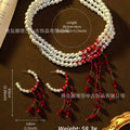 EU/US Import Accessory Personality Round Bead Multi-Layer Necklace Retro Gothic Breeze Teardrop Form Fringe Stud Jewelry Necklace
