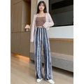 Summer Chinese Casual Printed Wide Leg Pants