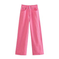 Korean Retro High Waist Loose Wide Leg Straight Leg Pants