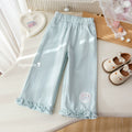 Girls' Tulle Embroidered Straight Pants - Fall