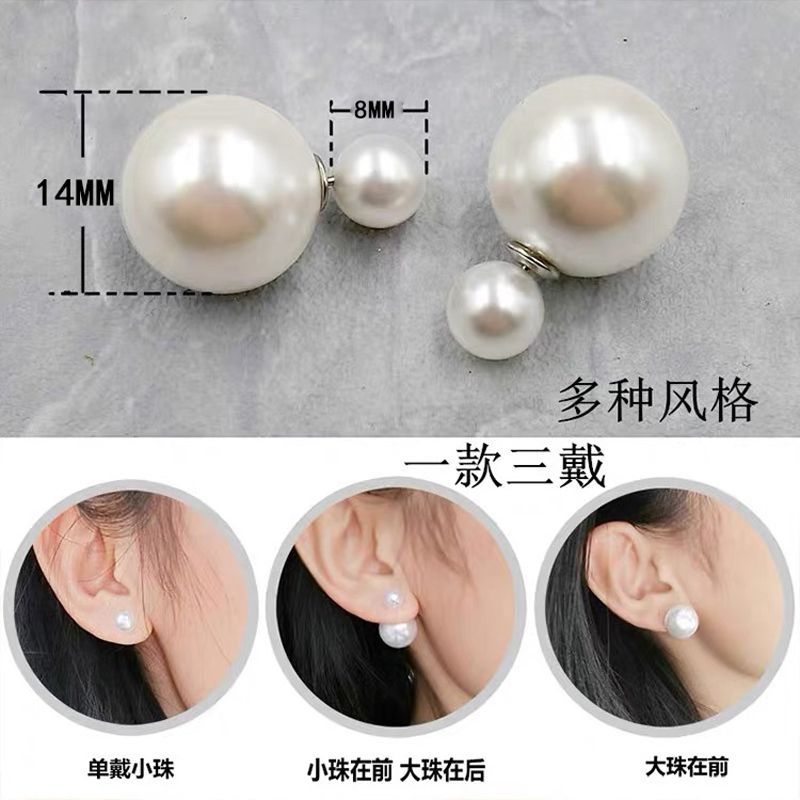 Minimalist Pearl Circle Hoop Earrings - view 4