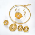 Overseas Western ins Breeze Asymmetric Base Pad Set Pearl Pendant Necklace Bracelet Set Ring Earrings Jewelry Set Women