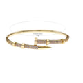 EU/US Import Cubic Zirconia Stud Open End Bangle Unique Elegant Premium Versatile Bracelet New Exquisite Hand Jewelry Women