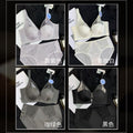 3326缎面深V网纱软钢圈聚拢芒果杯内衣女侧收调整型防垂文胸套装