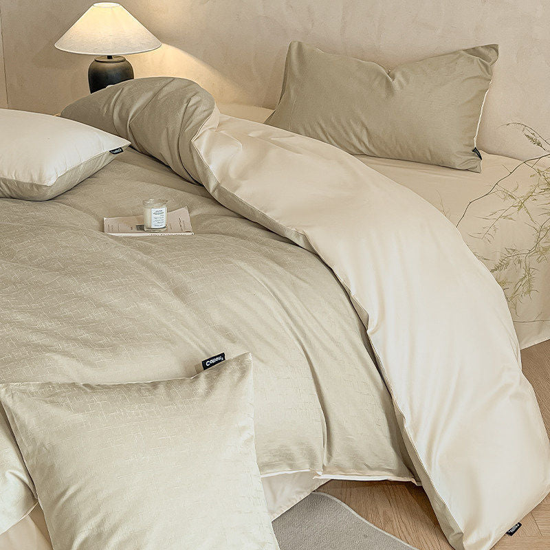 Rhythm Check Cotton Jacquard 4-Piece Bedding Set - view 5