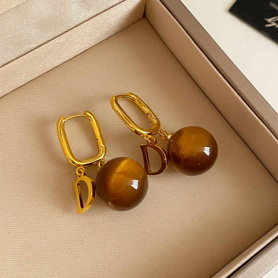 18K Gold-Plated Round Pendant Clip-On Earrings - view 6