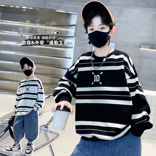 Boys' Striped Pullover Hoodie