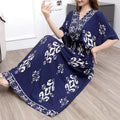 Women's Chinese French Short Sleeve V-Neck Printed Dress + Skirt 2026 - 1-1#