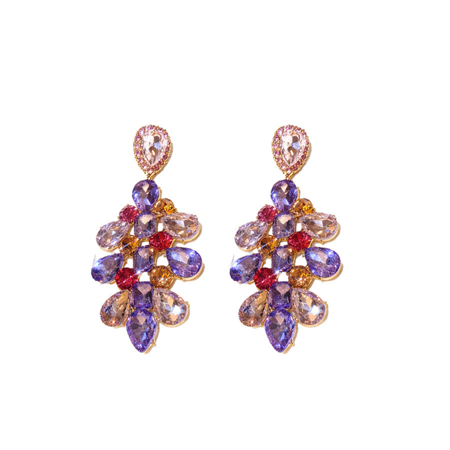 Colorful Teardrop Pendant Stud Earrings - view 5