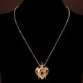 Vintage Heart Perfume Bottle Necklace Rhinestone Fashionable Personality Sweater Chain Imperial Western Retro Pendant