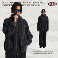 Fall/Winter Techwear Pure Cotton 430G Washed Distressed Zip Hoodie