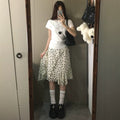 h1416 irregular polka dot cake short skirt for women in summer, thin a-line skirt for small people,