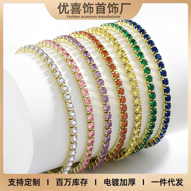 欧美跨境蛇年满天星手链锆石抽拉式手饰品女士轻奢个性百搭高级感