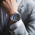 Item Time Mens Watch Overseas Dual Timezone GMT Watch Men Steel Band Formal Mens Watch Niche Premium Waterproof Watch