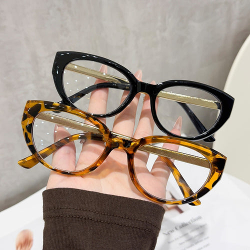 Cat-Eye Frame Glasses Anti-Blue Overseas 2026 New Western Fashionable Trendy Premium Plano Glasses Women