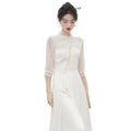 Women's New Chinese Qipao Dress + Dress Set 2026 | Elegant Summer Dress - White