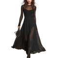 Elegant Fish-Tail Dress - European Style Spliced Long Sleeve Winter Dress Women
