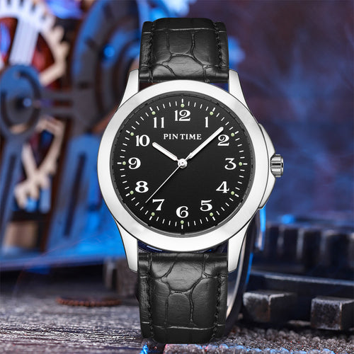 PINTIME Ladies Watch Casual Simple Leather Band Quartz Watch Women Niche Premium Waterproof Womens Watch