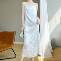 New Chinese Style Padded Jacquard Camisole Long Dress, Plus Size