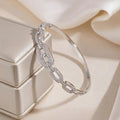 Overseas Western Chain Full Diamond Cutout Bangle Fashionable Light Luxury New Geometric Bracelet Premium Versatile Hand Jewelry
