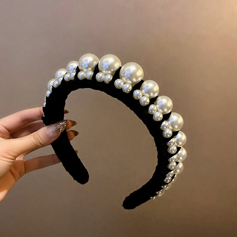French Pearl and Rhinestone Floral Headband - view 9