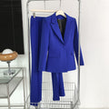 Women's Fall Office Elegant Waist-Tie Slit Fitted Blazer 2026 - Blue