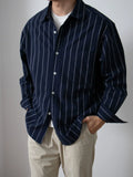 Nengmeng Japanese Fine Stripe Lapel Shirt
