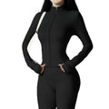 Women's Sporty Long Sleeve Set 2026 | 2 Piece Outfit Set - Black