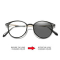 RedNote Style of Photochromic Glasses Women Retro Cold Tea Anti-Blue Plano Bare Face Street Snap Frame Glasses
