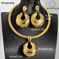Middle East Jewelry Accessory Copper Gold Plated Large Electroformed Set Bead Collar Necklace Earrings Set 2-Piece Set Retro Imperial Breeze Wholesale