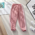 Girls' Solid Flared Pants with Lace Trim - Fall