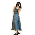 Summer French Retro Petite Strap Dress + Long Skirt