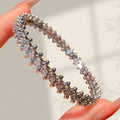 New Four Leaf Clover Heart Snake Chain Cubic Zirconia Fashionable Personality Versatile Rivet Bangle Women Light Luxury Premium Hand Jewelry