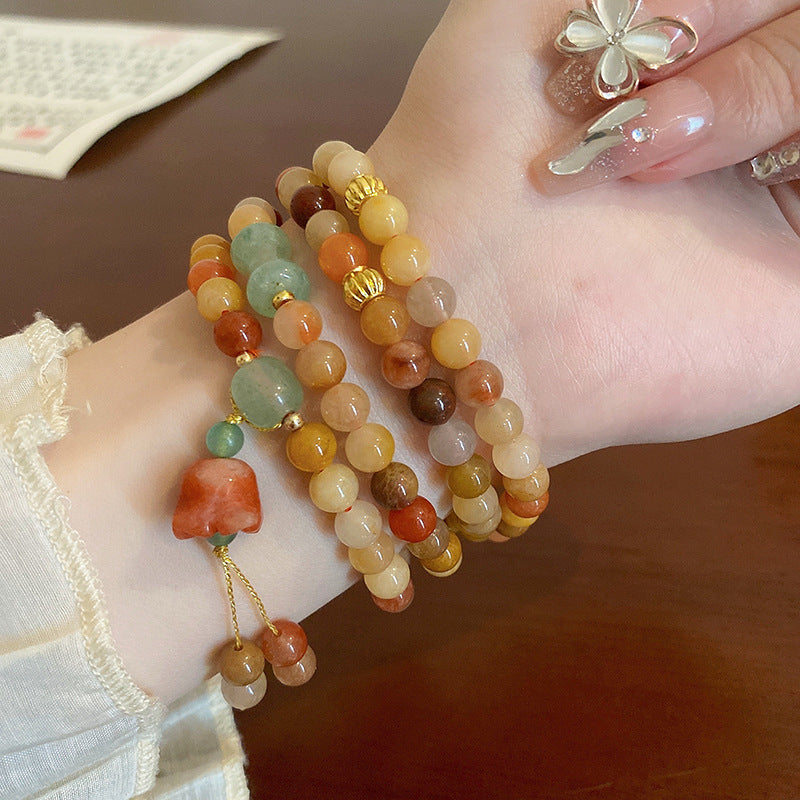 Chinese-Style Colorful Glass Bead Charm Bracelet - view 4