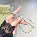 Photochromic Prescription Blue-Light Glasses Women Student Style RedNote Influencer Big Frame Bare Face Glasses Frame Gray Photochromic Myopia Glasses