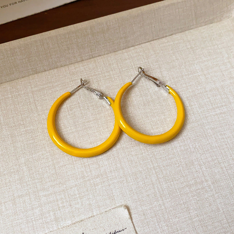 Yellow Flower Geometric Stud Earrings - view 12