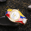 2025 Women Random Droplet Oil Color Rainbow Quartz Bangle Watch Cross-Border Pro Supply Export Watch Supply
