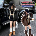 Girls' Premium Hooded Leather Jacket