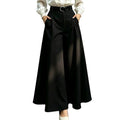 Summer Artistic Casual Plus Size High Waist Drapey Lightweight Loose Wide Leg Pants + Pants