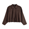 Women's Fall Casual Lapel Collar Jacket 2026 | Trendy Jacket - Olive Green