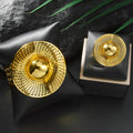 Overseas Copper Plated Texture Geometric Cutout Ring Bangle Western Fashionable Bestseller Versatile Niche Hand Jewelry Set
