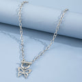 2025 New Butterfly OT Clasp Necklace Women Sweet Cool Clavicle Chain Retro Hip-Hop Minimal Necklace N6350