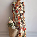 Y2K V-Neck Long Sleeve Print Dress - Fashion Trendy Spring Summer Dress Women