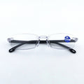 New Photochromic Rimless Beveled Unisex Reading Glasses Ultra-Light Anti-Blue Elderly Glasses Street Vendor Stall Glasses