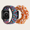 Fits Apple Band Adjustable Nylon Woven Band + Hair Tie Band 2 Piece Set Combo Band Factory Direct