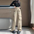Women's American Cargo High Waist Straight Jeans