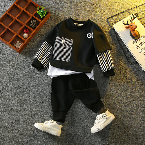 Boys' Faux Layered Hoodie 2-Piece Set